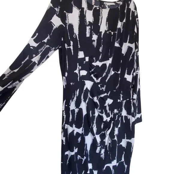 New York & Co. Silky Feel Black White XL Dress - Picture 10 of 13